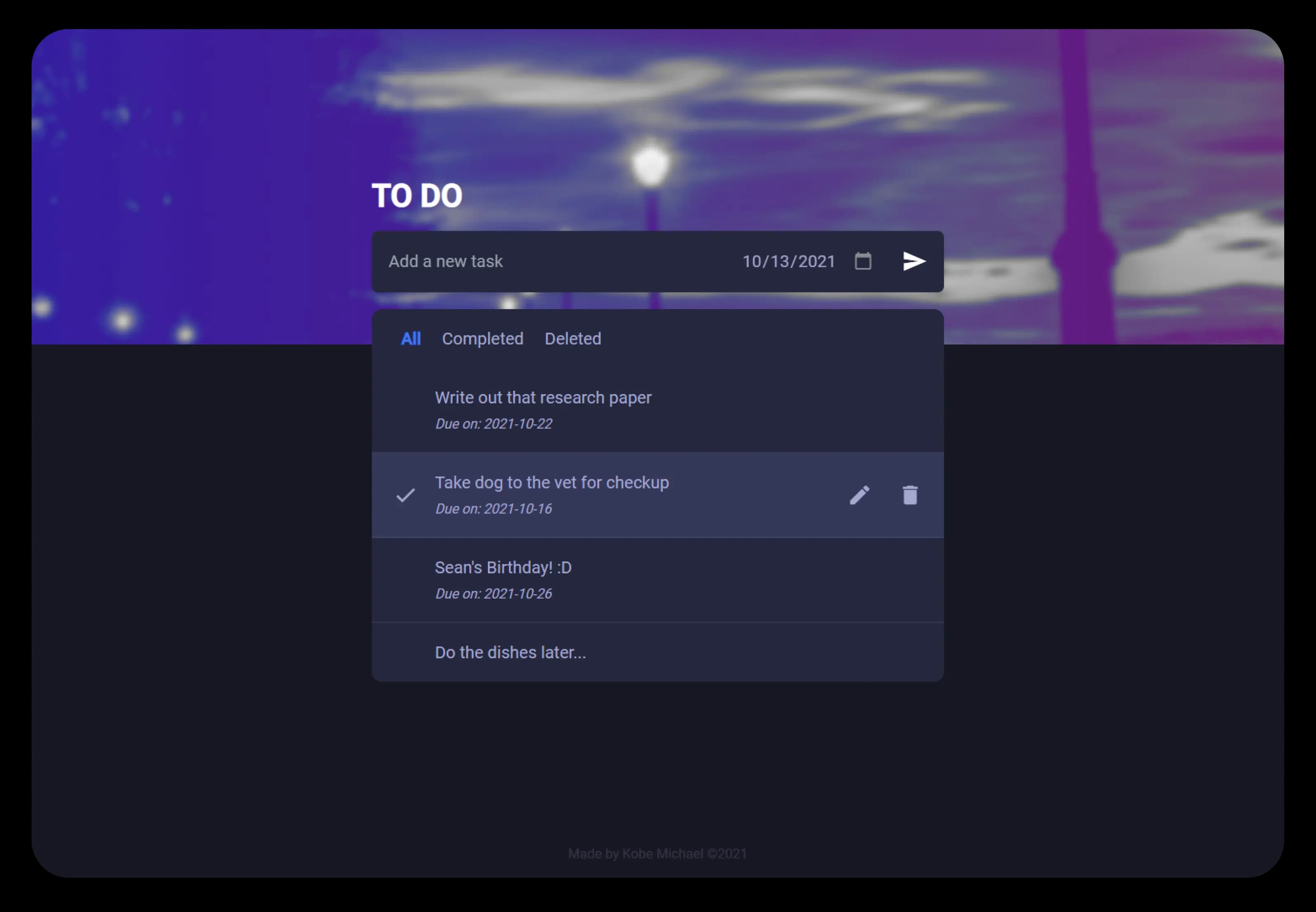 SupaPass To-Do app screenshot